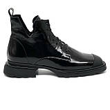 Черевики чорні жіночі шкіряні демісезон на шнурівці KaDar 02-2298987-Б розмір 37, фото 4