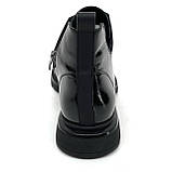 Черевики чорні жіночі шкіряні демісезон на шнурівці KaDar 02-2298987-Б розмір 37, фото 6