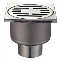 Душовий трап з нержавіючої сталі MIXXUS DRAIN-01-10x10-180; SUS304 100x100мм, прямий відвід