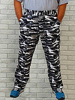Мужские камуфляжные спортивные штаны оптом батал большого размера теплые зимние трехнитка на флисе р.58 62 66
