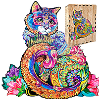 Пазл А3 Кошка 420х488мм 208 элементов в деревянной коробочке