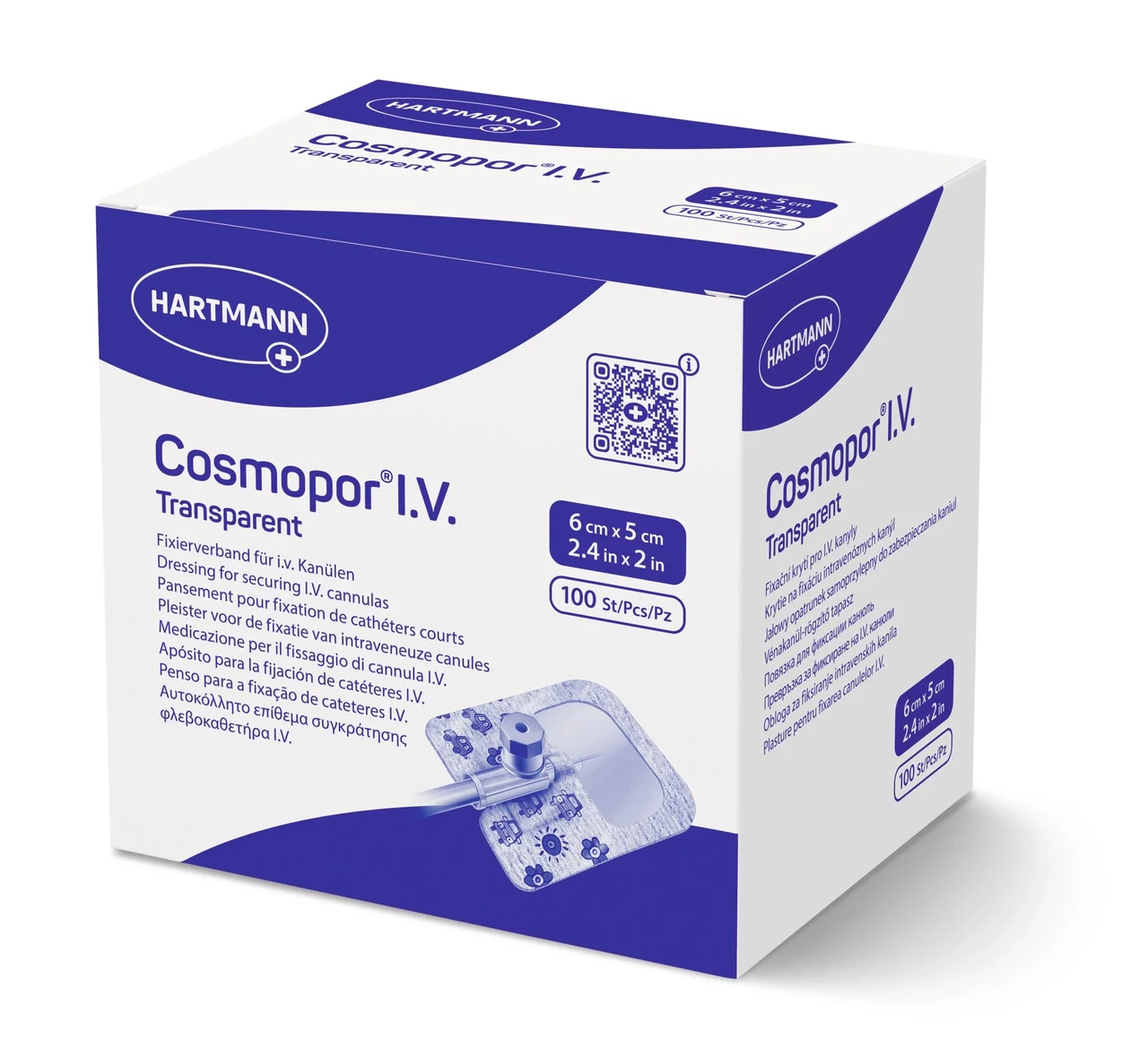 Пов’язка плівкова Cosmopor® I.V. Transparent для фіксації внутрішньовенних канюль 6см х 5см 1шт