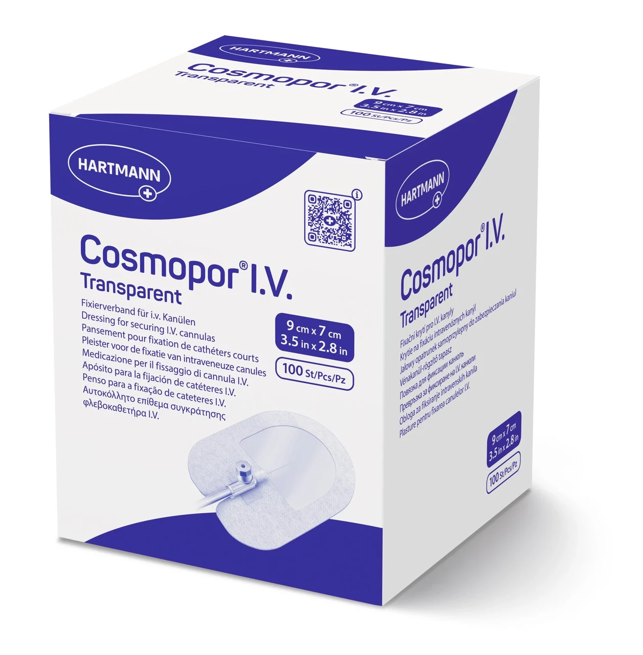Пов’язка плівкова Cosmopor® I.V. Transparent для фіксації внутрішньовенних канюль 9 см х 7 см 1шт