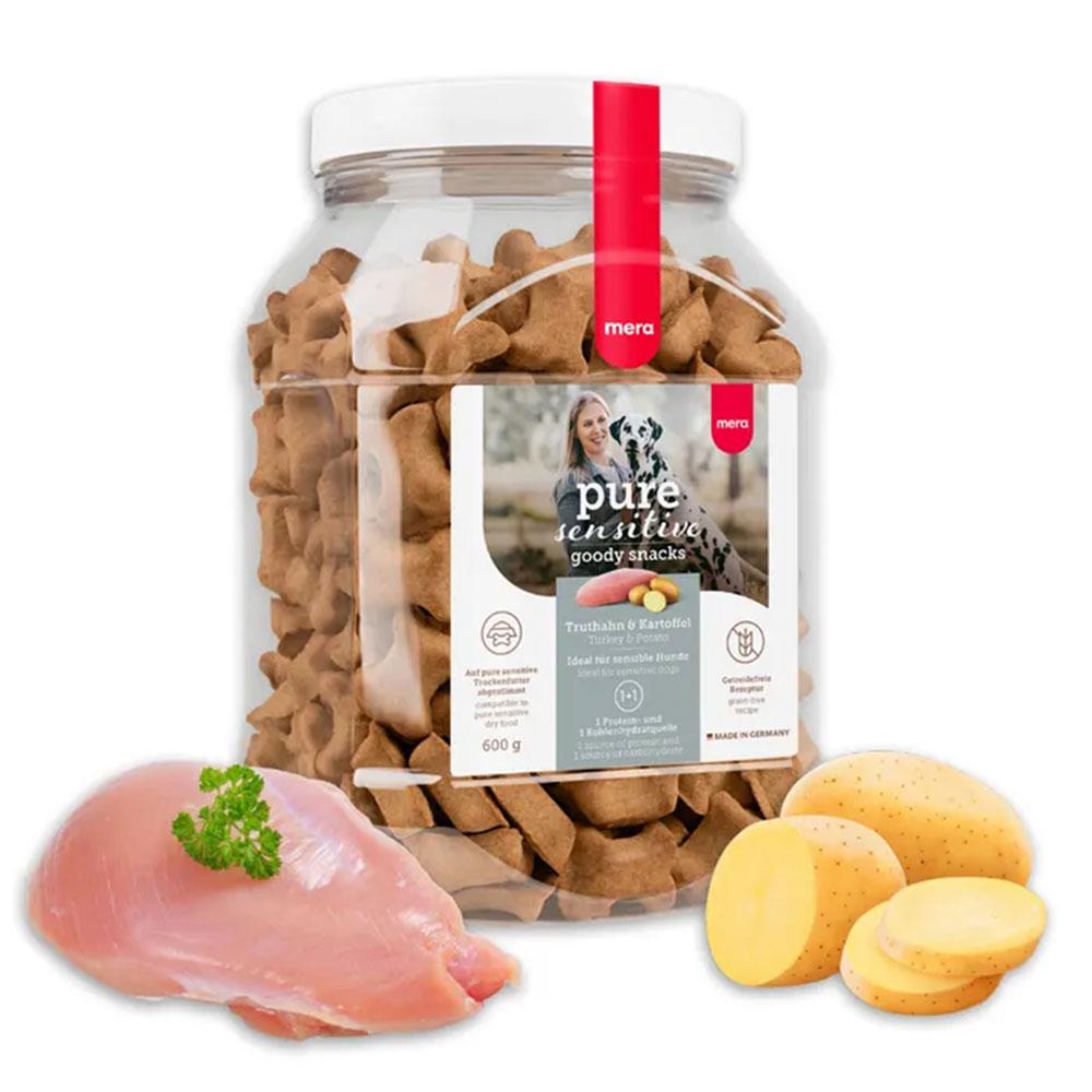 Снеки для чутливих собак із індичкою та картоплею Mera good snacks pure sensitive Truthahn & Kartoffel, 600 г (*)