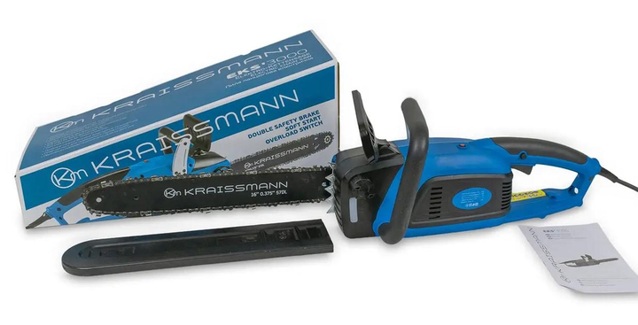 Пила ланцюгова електрична KRAISSMANN EKS 3000 (плавний пуск, подвійне гальмо, перемикач перевантаження), фото 1