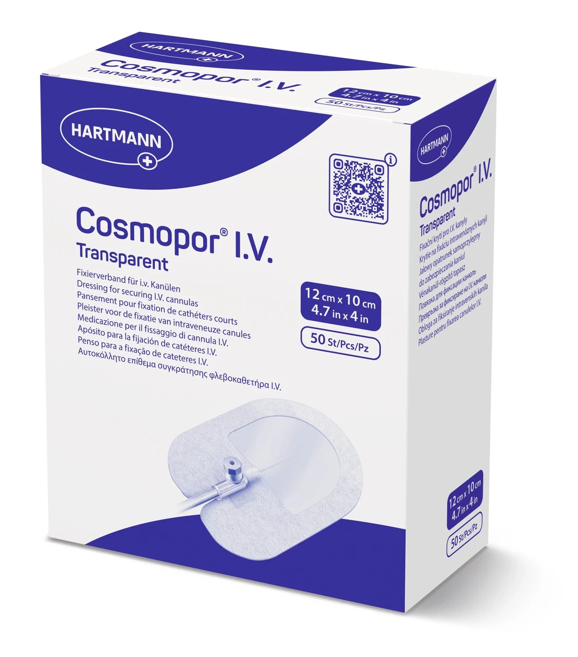 Пов’язка плівкова Cosmopor® I.V. Transparent для фіксації внутрішньовенних канюль 12 см х 10 см 1шт