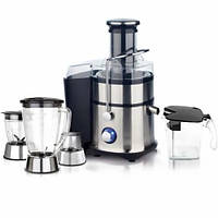 Соковитискач Irvings IFPE41SS (1500 Вт, 1,5 л, подрібнювач, блендер, кавомолка, потужний)