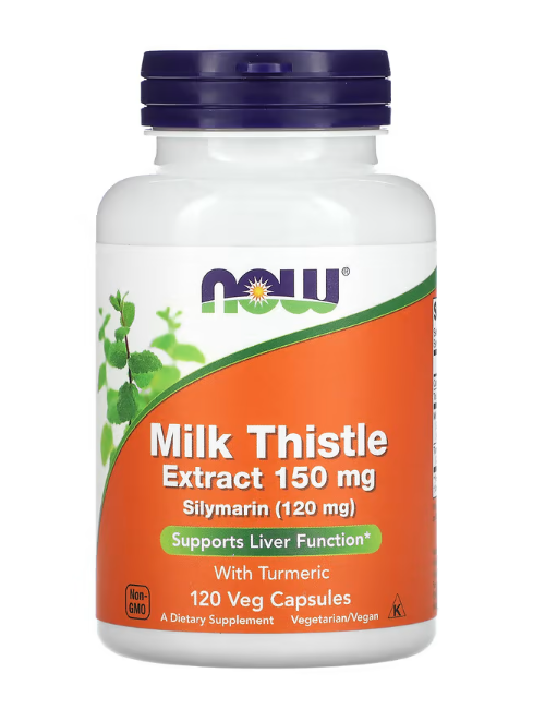 Силимарин с куркумой Milk Thistle NOW Foods 150мг 120вегетарианских капсул