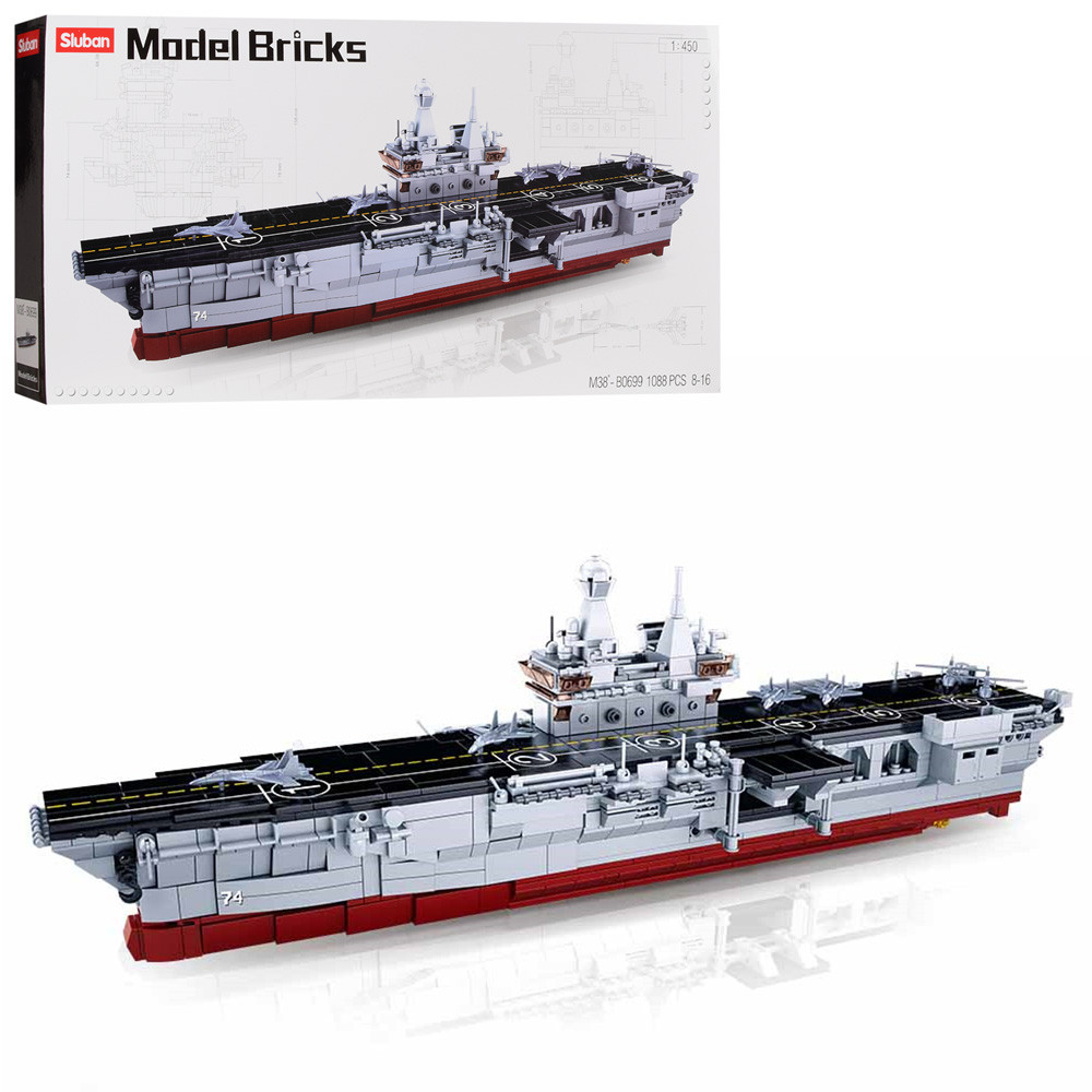 Конструктор SLUBAN M38-B0699 "Model Bricks": Військовий корабель (крейсер), 1:450, 1088 деталей