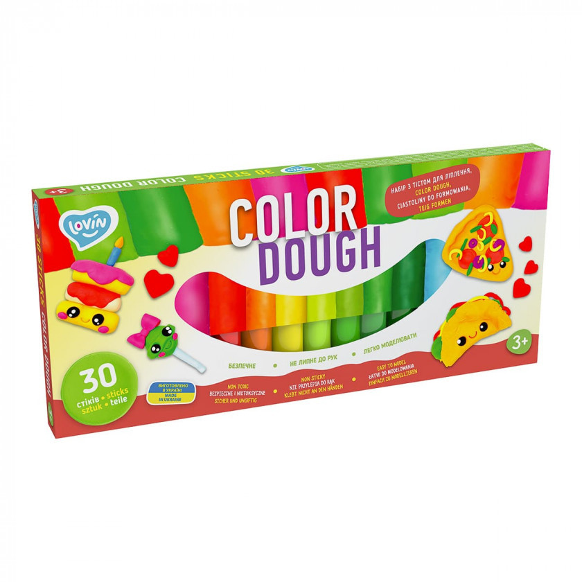 Набір для ліплення з тістом ТМ Lovin 30 stick Color Dough 41205