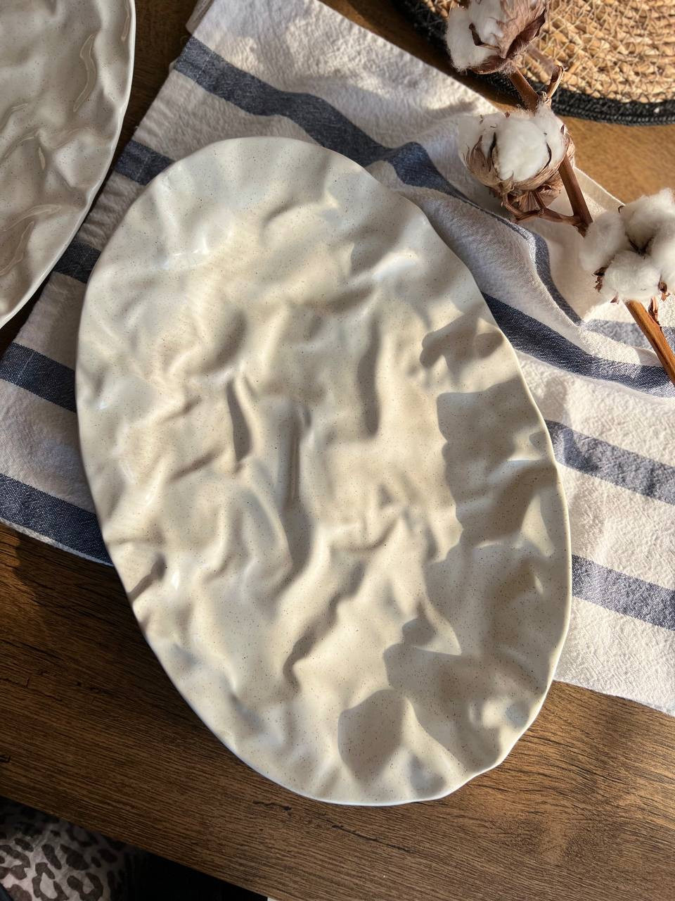 Тарілка Овальна Скеля 36 см Капучино, фото 1