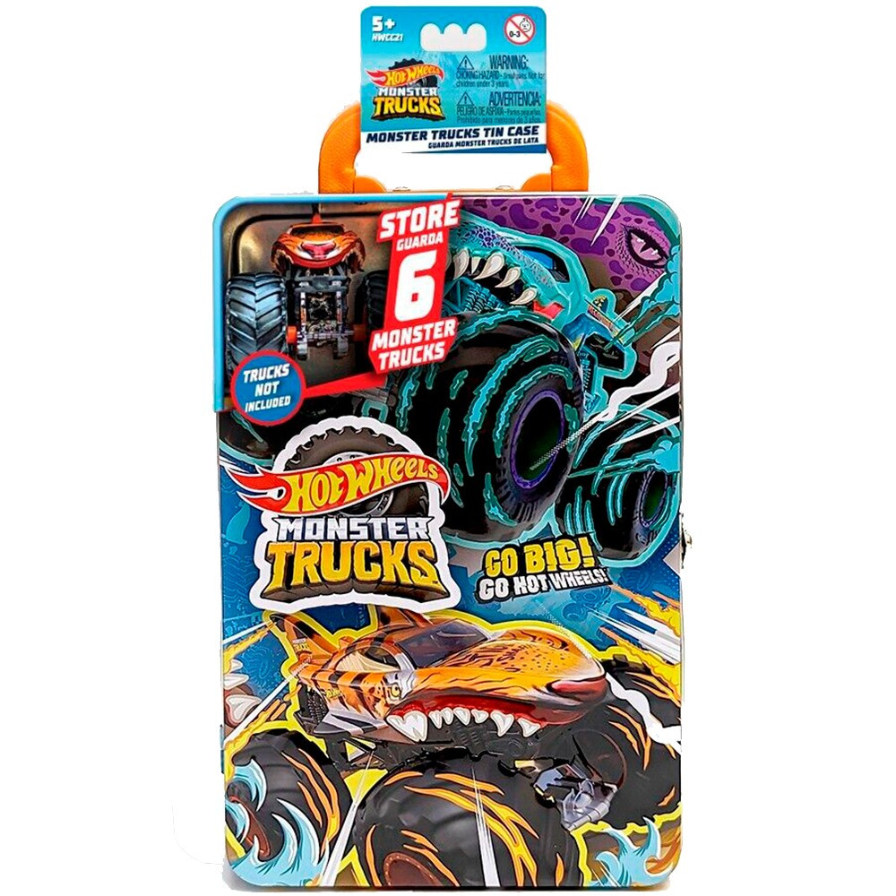 Металевий контейнер для зберігання машинок серії "Monster Trucks" Hot Wheels, фото 1