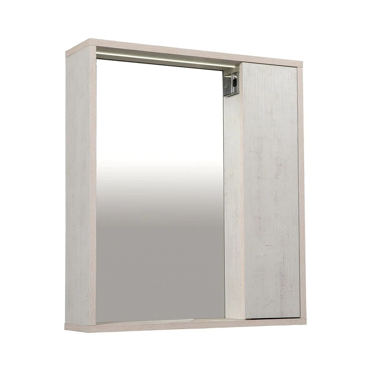 Дзеркало Шельф (нордленд) 65 см з шафою праворуч, фото 1