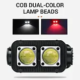 Ліхтар налобний K372-2COB, біле + фарбоване світло, акумулятор, датчик руху, фото 8