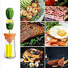 Скляний диспенсер для олії з пензликом, 180мл / Кухонний дозатор для олії / Ємність для олії та оцту, фото 2