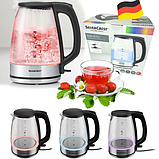 Скляний електрочайник з різнобарвною підсвіткою SilverCrest SWGF 3000 C1 (STRIX, 1.7 л, 3000 Вт, Німеччина), фото 3