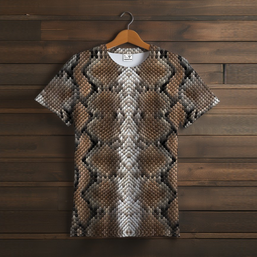 Футболка з принтом змія зміїна шкіра луска дракона 2 ВСІ Розміри, фото 1