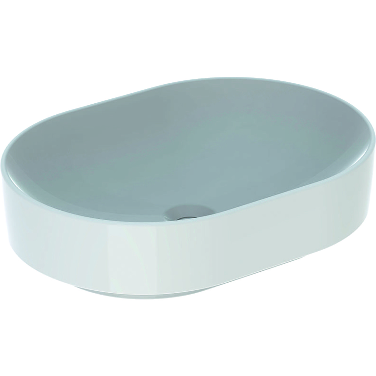 500.774.01.2 VariForm Умивальник еліптичний, вставний на столешню, 55х40см, без отвору, без перелива, білий (1 сорт)