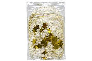 Наповнювач паперовий дощик та зірочки 20гр із золотом ООПТ