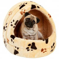 Flamingo (ФЛАМІНГО) LYING CAVE TRACK САМ будиночок печера для кішок і собак, плюш, бежевий 40