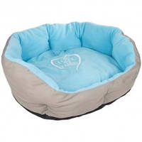 Flamingo Shabby Chic Dog Bеd ФЛАМІНГО ШЕБІ ШИК ЛЕЖАК супер м'яка лежанка для собак, сіро-блакитний 55см