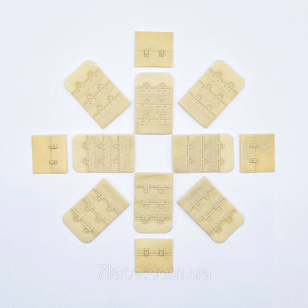 Застібка для бюстгальтера / 2 гачки / колір беж / замовлення від 1 пари, фото 1