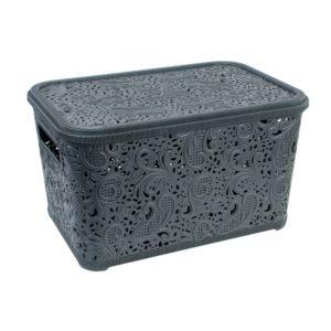 Кошик-плетінка з кришкою "Ажур" 1.8л 15.5*21*9.5см., PB-666, фото 1