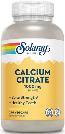 Кальцій Д3 Solaray Calcium Citrate 1000 mg 240 veg caps, фото 1