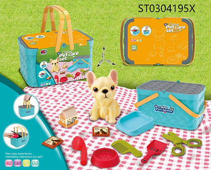 Набір ігровий песик, набір грумер, тарілка, лоток, кошик, скатертина SK55D