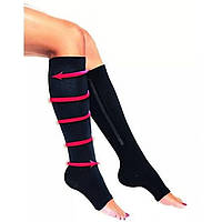 Компресійні гетри на блискавці Zip Sox L/XL Чорні, панчохи від варикозу - компресійні гольфи