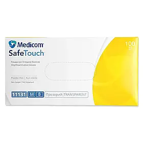 Рукавички Вінілові Medicom Vinyl не опудрені (100 шт./пач.)
