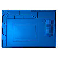 Термостійкий килимок для розбирання і паяння S-150 силіконовий 390*270 мм з магнітом і комірками