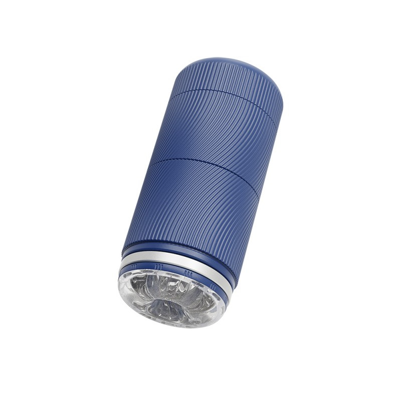 Прозора чашка-мастурбатор з всмоктуванням, Синій (21 см), фото 1