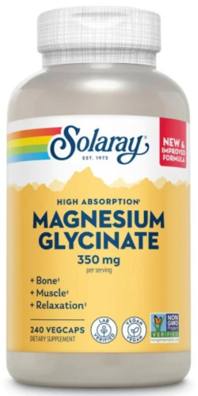 Магній гліцинат Solaray Magnesium Glycinate 350 mg 240 капсул