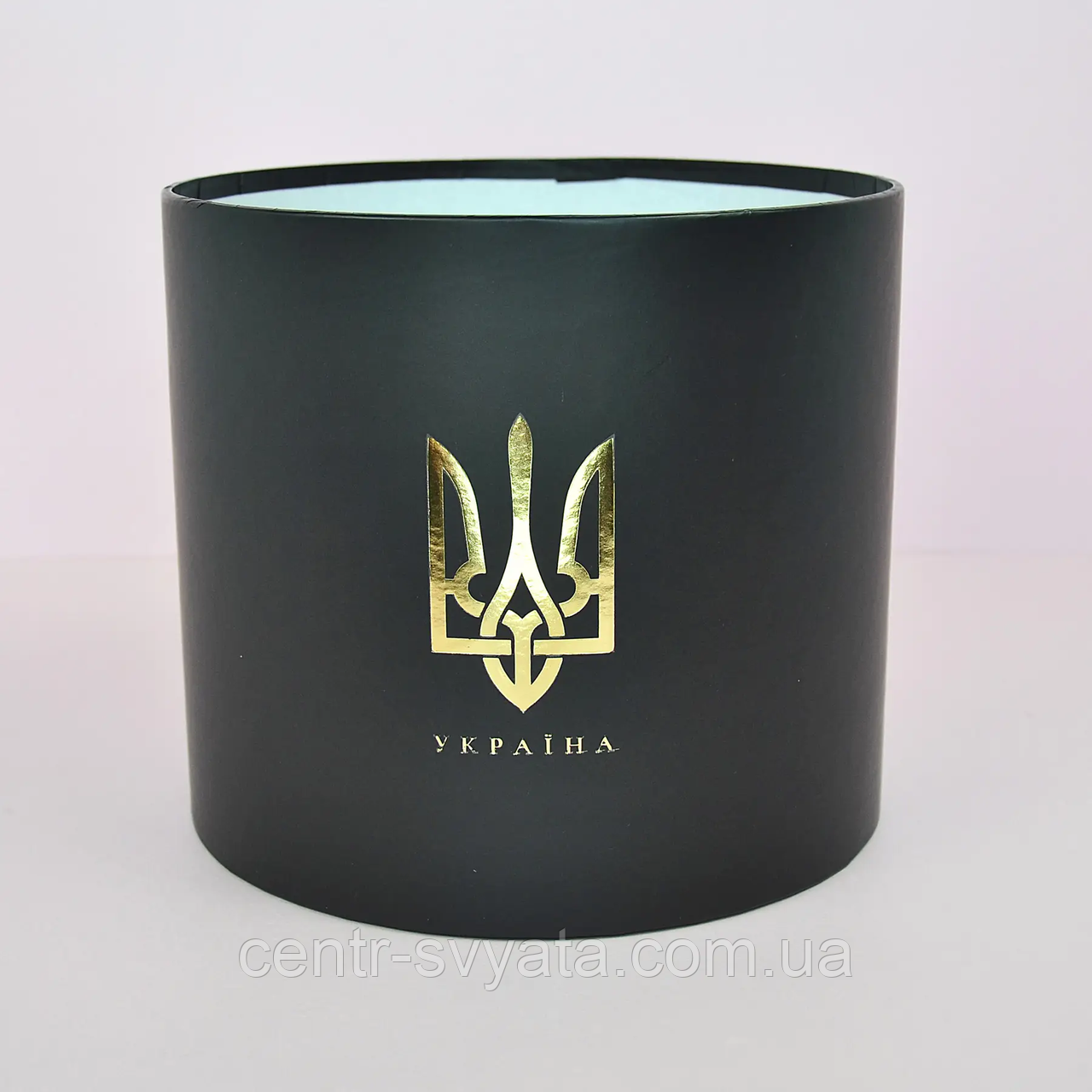 Шляпна коробка "Україна з гербом" чорна 20 см