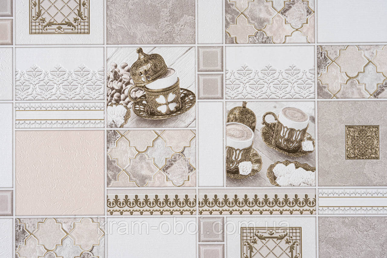 Слов'янські шпалери КФТП вологостійкі винілові на паперовій основі супер мийка 10м*0,53 9В49 Айріш 5858-01, фото 1