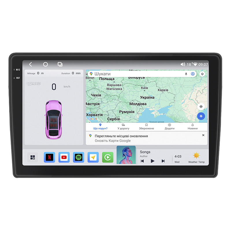 Штатна магнітола Lesko для Citroen Jumpy II Рестайлінг 2012-2016г 9" 4/64 QLED CarPlay 4G Wi-Fi GPS 360 Prime