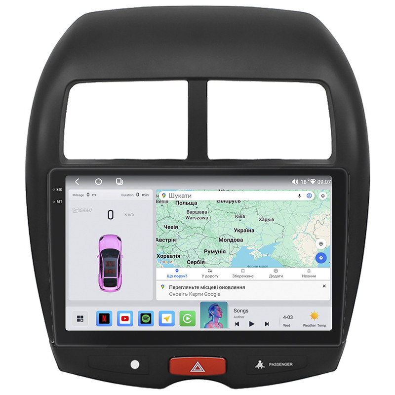 Штатна магнітола Lesko для Citroen C4 Aircross 2012-2017г 10" 4/64 QLED CarPlay 4G Wi-Fi GPS 360 Prime