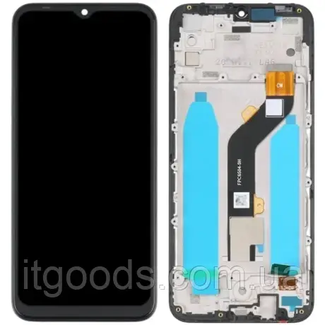 Дисплей (модуль) + тачскрін (сенсор) з рамкою для Tecno Spark 6 Go | KE5 | KE5j | KE5k (чорний колір)