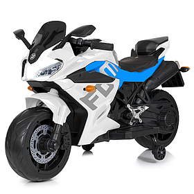 Дитячий мотоцикл на акумуляторі (1 мотор 45W, 12V9AH, музика, світло, MP3, USB) Bambi M 5024EL-1 Білий