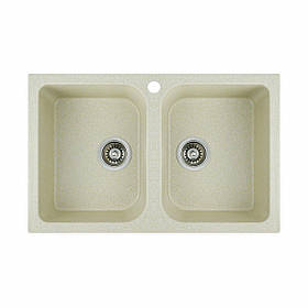 Гранітна мийка для кухні Platinum 7648W TWIN глянець Пісок