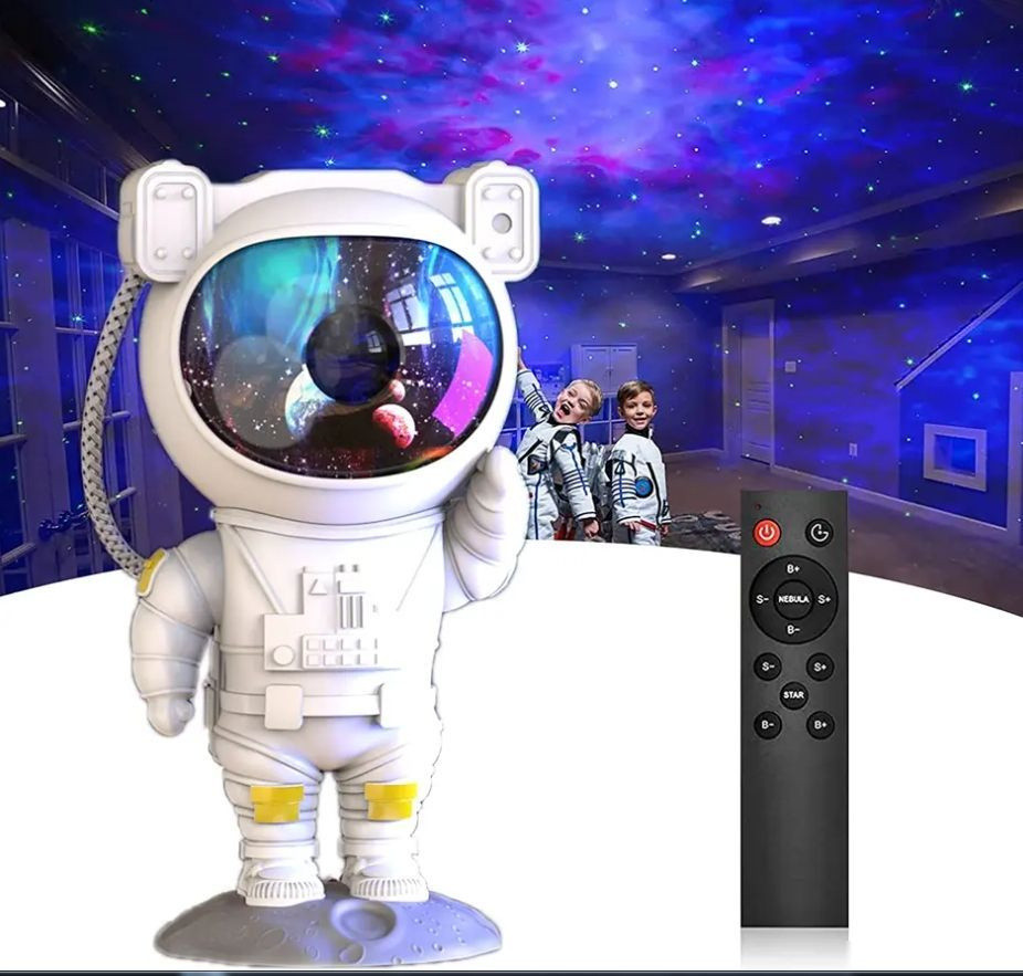 Проєктор зоряного неба. Світильник Космонавт Стоїть на підставці. Пульт, фото 1