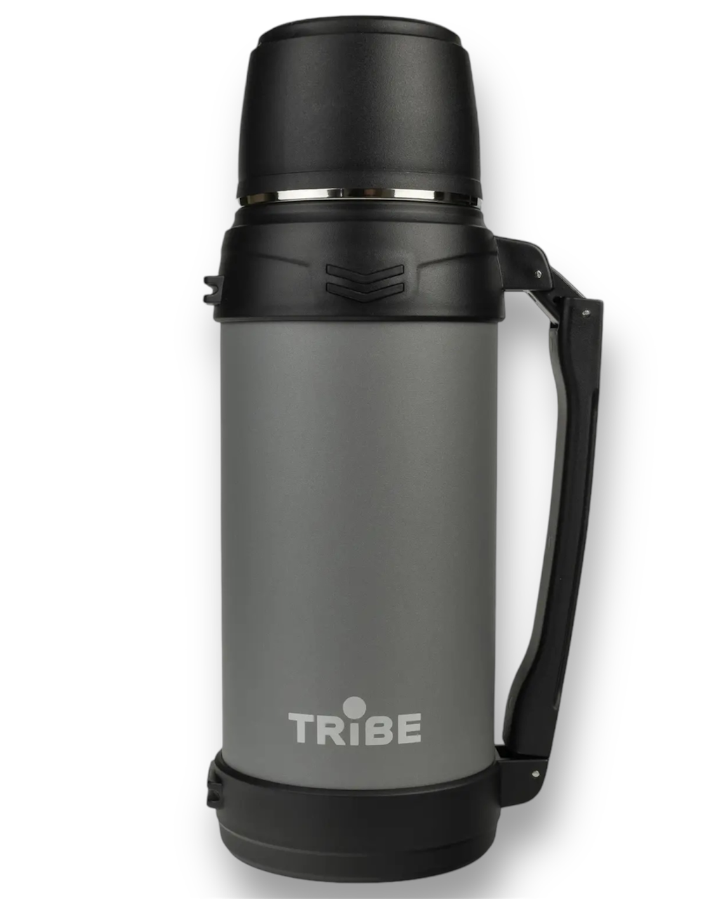 Термос великий 2,5 літри з нержавіючої сталі Tribe Family line з ручкою, сірий, фото 1
