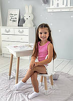 Стіл та стілець в дитячу, столик із підйомним механізмом 53х60х45 стільчик для відпочинку 26.5х26х25, білий, фото 3