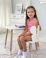 Дитячий столик з шухлядкою 46х60х45 та стільчик в виді метелика 26.5х26х25, білий, фото 2