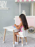Дитячий столик з шухлядкою 46х60х45 та стільчик в виді метелика 26.5х26х25, білий, фото 3