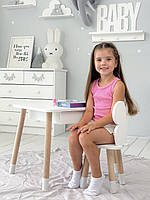 Дитячий столик з шухлядкою 46х60х45 та стільчик в виді метелика 26.5х26х25, білий, фото 8