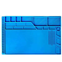 Термостійкий килимок для розбирання і паяння S-180 силіконовий 550*350 мм з комірками