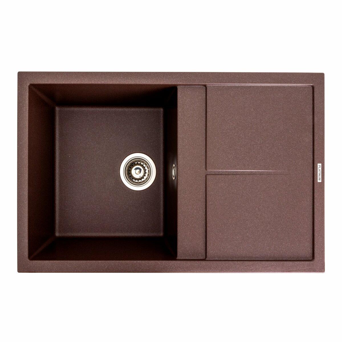 Гранітна мийка для кухні Platinum 7950 Selena матова Мокко, фото 1