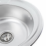 Кухонна мийка з нержавіючої сталі Platinum ДЕКОР 490 (0,8/180 мм), фото 4